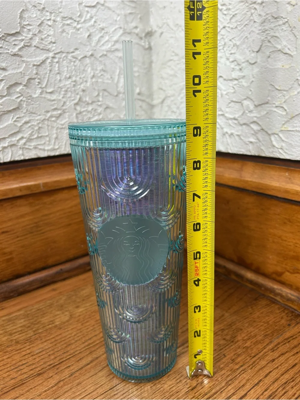 STARBUCKS 2022 Spring Green Iridescent Mermaid Core 24oz Cold Cup Tumbler Venti